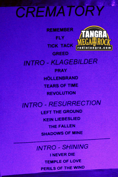 CREMATORY SETLIST SOFIA 2009