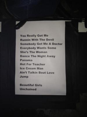 VH Setlist